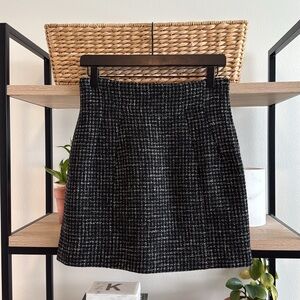 & Other Stories Black and White Tweed Midi Skirt